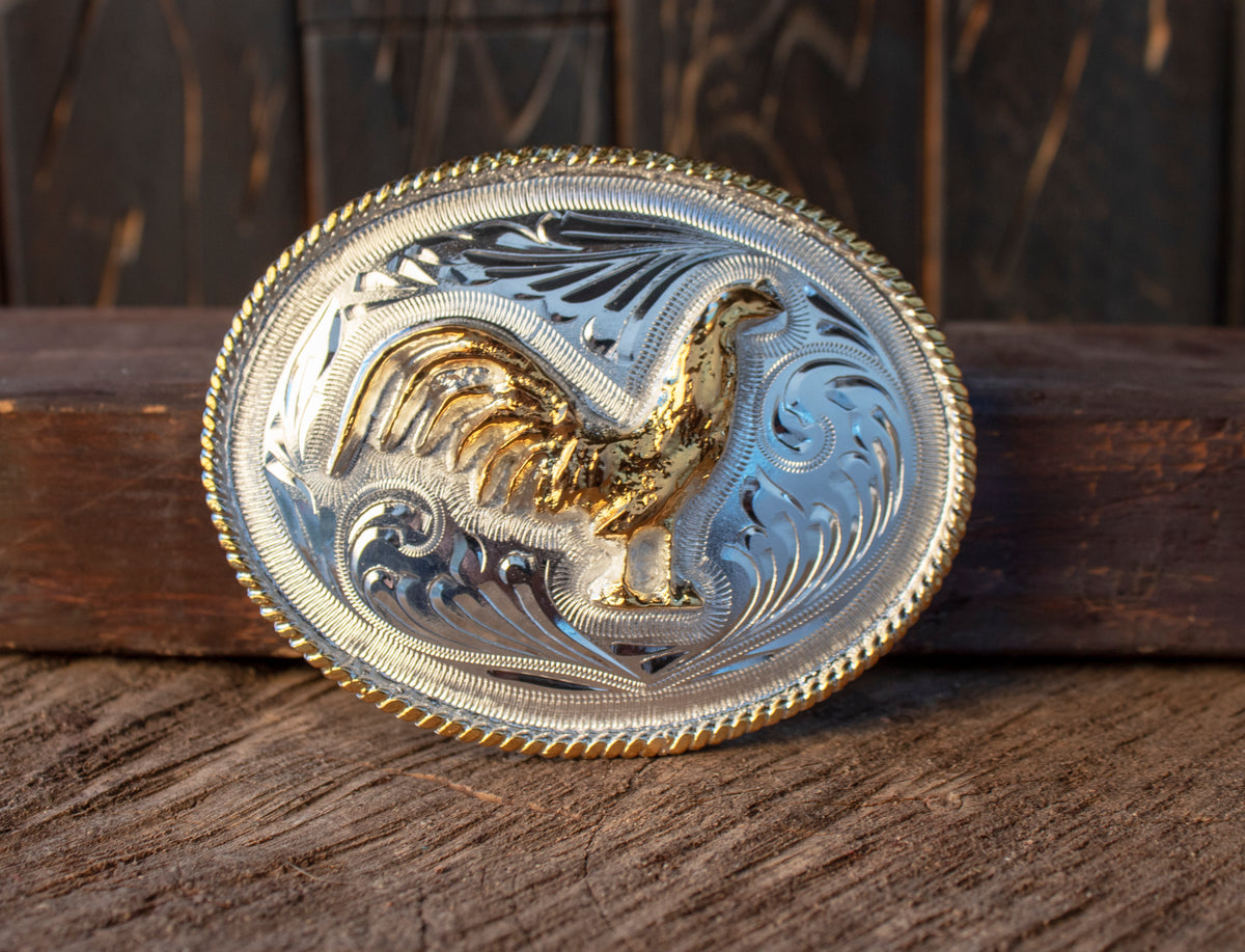 ROOSTER GALLO mexican MARIACHI cowboy western Alpaca silver belt buckl –