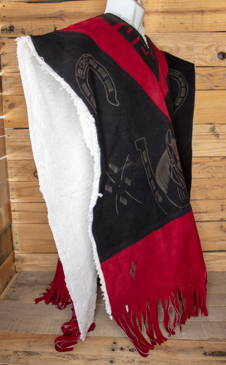 Mexican Football Handmade Poncho NFL Arizona Cardinals Red Unisex