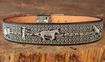 WESTERN EMBROIDERED BLACK MARIACHI LEATHER  BELT