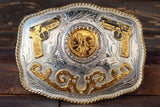 HANDCRAFTED 9MM EL CENTENARIO WESTERN BELT BUCKLE