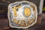 HANDCRAFTED 9MM EL CENTENARIO WESTERN BELT BUCKLE