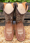 MENS WESTERN SUEDE LEATHER SQUARE TOE RODEO COWBOY BOOTS
