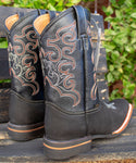 MENS WESTERN LEATHER SQUARE TOE RODEO COWBOY BOOTS