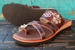 WOMENS LEATHER SLIP ON HUARACHE MEXICAN SANDAL