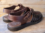 MENS 2 TONE LEATHER MEXICAN BUCKLE SHOE SANDALS