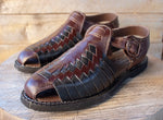 MENS 2 TONE LEATHER MEXICAN BUCKLE SHOE SANDALS