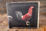 ROOSTER GALLO LASER PRINTED BIFOLD LEATHER WALLET