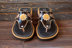 WOMENS LEATHER SLIP ON HUARACHE MEXICAN SANDAL