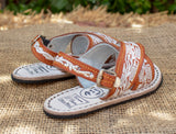 WALKER/TODDLER CROSS STRAP EMBROIDERED LEATHER MEXICAN SANDALS