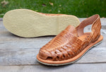 WOMENS TAN LEATHER HUARACHE MEXICAN SANDAL