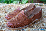 WOMENS LEATHER BROWN HUARACHE MEXICAN SANDAL