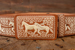 WESTERN EMBROIDERED BROWN MARIACHI LEATHER BELT