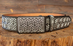 WESTERN EMBROIDERED BLACK MARIACHI LEATHER  BELT