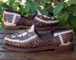 MENS BROWN LEATHER 2 TONE MEXICAN SHOE SANDALS