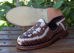 MENS BROWN LEATHER 2 TONE MEXICAN SHOE SANDALS