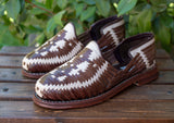 MENS BROWN LEATHER 2 TONE MEXICAN SHOE SANDALS