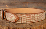 WESTERN EMBROIDERED BROWN MARIACHI LEATHER  BELT