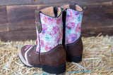 BABY GIRL WALKER TODDLER SQUARE TOE LEATHER BOOTS