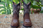 BOYS TODDLER WESTERN SQUARE TOE COWBOY LEATHER BOOTS