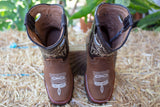 BOYS TODDLER WESTERN SQUARE TOE COWBOY LEATHER BOOTS