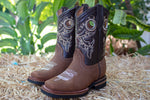 BOYS TODDLER WESTERN SQUARE TOE COWBOY LEATHER BOOTS