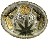 9MM MARIJUANA CENTENARIO COWBOY WESTERN BELT BUCKLE