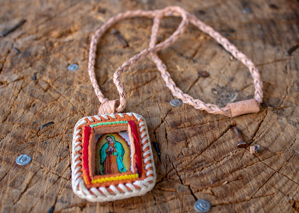 18k Gold Filled Tricolor Lady of Guadalupe Pendant In Gold, Rhodium Rose  Gold