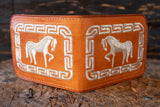 WESTERN HORSE EMBROIDERED leather bi fold caballo wallet