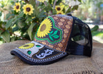 WOMENS Sunflower embroidered SNAPBACK western cowgirl adjustable girasol hat cap