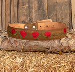 CHILDRENS YOUTH LEATHER ROSE EMBROIDERED WESTERN BELT