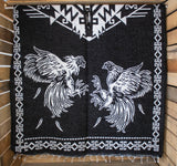 ROOSTER GALLOS cockfighting 2 sided reversible Mexican Poncho rebozo Gaban