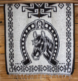 CHILDRENS YOUTH kids WESTERN Horse horseshoe 2 sided reversible Mexican Poncho rebozo gaban caballo