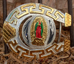HORSE SHOE Virgin Mary Virgen de Guadalupe Herradura cowboy western belt buckle evilla