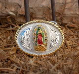 CHILDRENS YOUTH VIRGEN DE GUADALUPE VIRGIN MARY MINI BELT BUCKLE