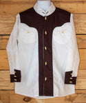 CHILDRENS WESTERN COWBOY rodeo country charro 2 tone button up shirt camisa nino
