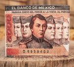 MEXICO 5000 PESOS bill Mexican LEATHER laser printed  bi-fold wallet