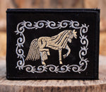 WESTERN Clydesdale HORSE EMBROIDERED leather bi fold caballo wallet