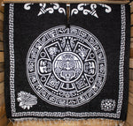 Mexican sol Azteca AZTEC WARRIOR double sided reversible Mexico PONCHO Rebozo Gaban