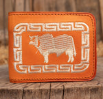 WESTERN BULL Toro EMBROIDERED leather bi fold caballo wallet