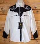 MENS COWBOY EMBROIDERED horse western rodeo long sleeve shirt