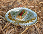 CHILDRENS TODDLER YOUTH VIRGEN DE GUADALUPE VIRGIN MARY MINI BELT BUCKLE