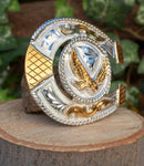 AGUILA EAGLE HORSESHOE HANDCRAFTED WESTERN BELT BUCKLE