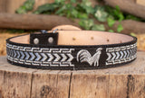 CHILDRENS YOUTH WESTERN ROOSTER GALLO EMBROIDERED COWBOY LEATHER BELT