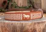 CHILDRENS YOUTH WESTERN HORSE EMBROIDERED COWBOY LEATHER BELT