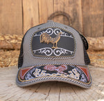 ROOSTER Gallo metal plaque western EMBROIDERED HAT adjustable trucker mesh cap