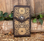 SUNFLOWER GIRASOL EMBROIDERED leather western cowboy rodeo cell phone case pouch