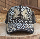 ROOSTER Gallo Cockfighting western EMBROIDERED HAT adjustable trucker mesh cap