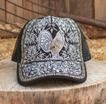 ROOSTER Gallo Cockfighting western EMBROIDERED HAT adjustable trucker mesh cap