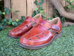 MENS LEATHER SHOE huarache mexican sandals with velcro strap