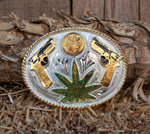 9MM MARIJUANA CENTENARIO COWBOY WESTERN BELT BUCKLE